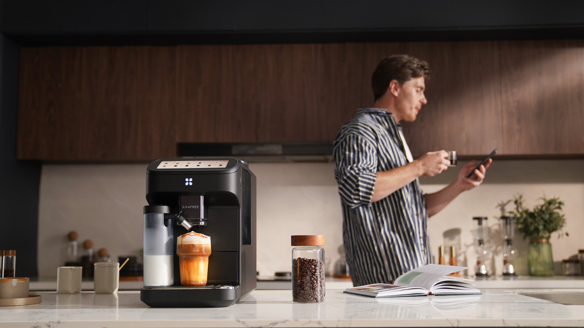 KAXFREE coffee machine in a home kitchen